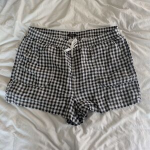 Checkered Black and White Women's Shorts